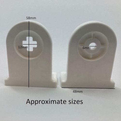 32mm White Plastic Louvolite Roller Blind Brackets